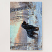 ゴードン・セッターが雪のクリスマスを許可 ジグソーパズル (縦)