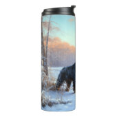 ゴードン・セッターが雪のクリスマスを許可 タンブラー (回転左)