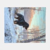 ゴードン・セッターが雪のクリスマスを許可 フリースブランケット (正面(横))