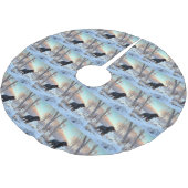 ゴードン・セッターが雪のクリスマスを許可 ブラッシュドポリエステルツリースカート (アングル)