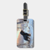 ゴードン・セッターが雪のクリスマスを許可 ラゲッジタグ (正面縦)