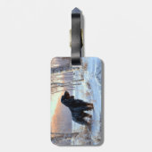 ゴードン・セッターが雪のクリスマスを許可 ラゲッジタグ (裏面縦)