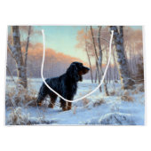 ゴードン・セッターが雪のクリスマスを許可 ラージペーパーバッグ (正面)