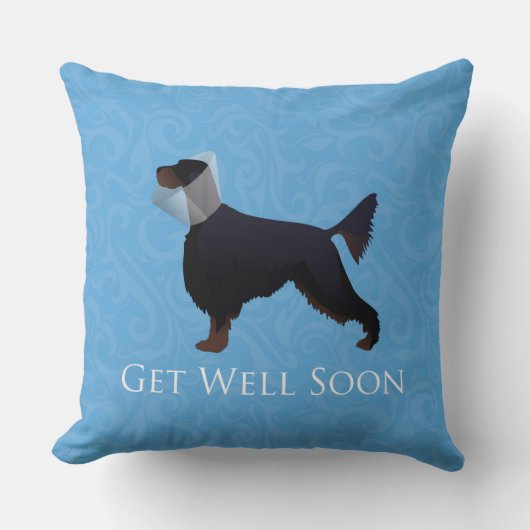 ゴードン・セッターのシルエットが近く良くなる クッション (正面)