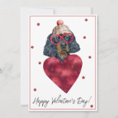 ゴードン・セッター犬の恋人のバレンタインギフト シーズンカード (正面)
