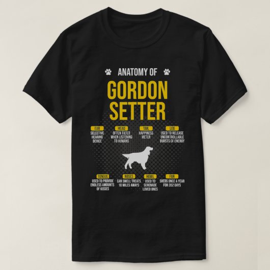 ゴードン・セッター犬の恋人の解剖学 Tシャツ (デザイン正面)