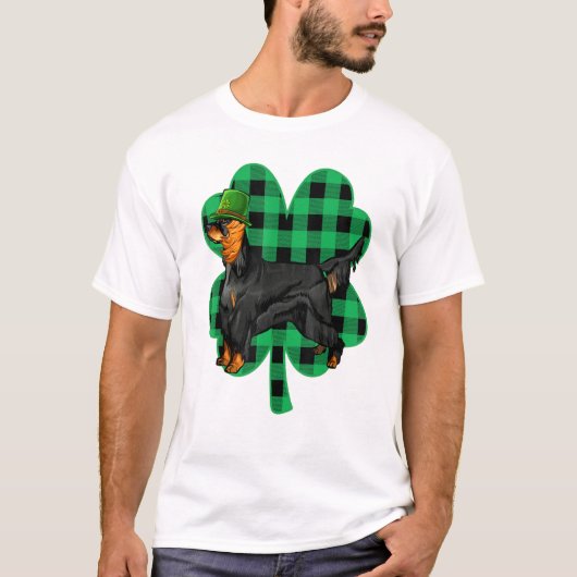 ゴードン・セッター・レプレシャンSt patricks day・ラッキーC Tシャツ (正面)