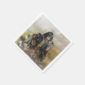 ゴードン・セッター，鳥への情熱，芸術 スタンダードカクテルナプキン (角)