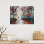 ゴードン・ブルースによる雨の日の秋の散歩 ポスター (キッチン)