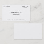 ゴードンGekkoの名刺 名刺 (正面/裏面)