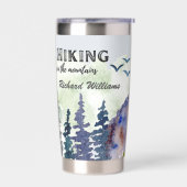 ゴーハイキングライフよりよい山の水色 保温保冷タンブラー (左面)