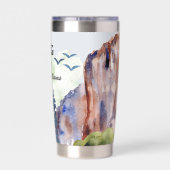 ゴーハイキングライフよりよい山の水色 保温保冷タンブラー (背面)