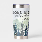 ゴーハイキングライフよりよい山の水色 保温保冷タンブラー (正面)