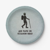 ゴーハイキング – 冒険にランブラー – あなたのテキスト ペーパープレート (正面)