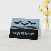ゴーバティハロウィンカード、ライトブルー カード (黄色い花)