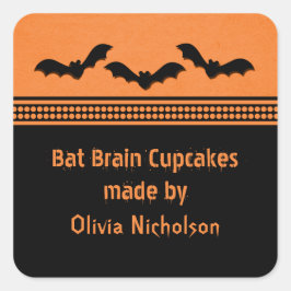 ゴーバティハロウィーンベーキングステッカー、オレンジ スクエアシール