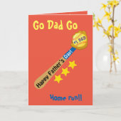 ゴーパパゴーハッピーファーザーズデイ野球ホームラン カード (黄色い花)
