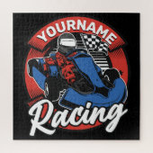 ゴーパーソナライズされたカートエクストリームレーシングカーティンレース ジグソーパズル (縦)