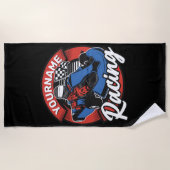 ゴーパーソナライズされたカートエクストリームレーシングカーティンレース ビーチタオル (正面)