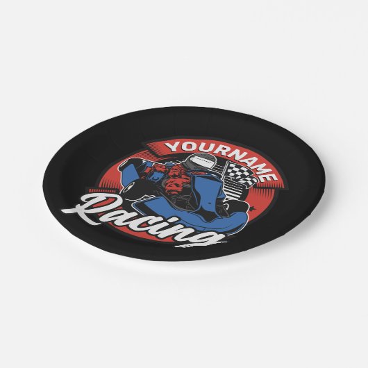 ゴーパーソナライズされたカートエクストリームレーシングカーティンレース ペーパープレート (アングル)