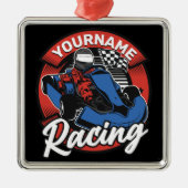 ゴーパーソナライズされたカートエクストリームレーシングカーティンレース メタルオーナメント (正面)