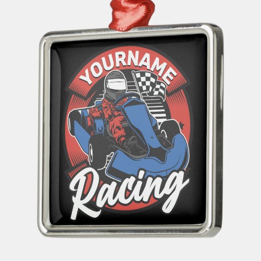 ゴーパーソナライズされたカートエクストリームレーシングカーティンレース メタルオーナメント (左)