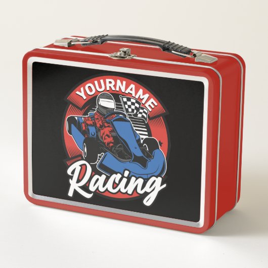 ゴーパーソナライズされたカートエクストリームレーシングカーティンレース メタルランチボックス (正面)