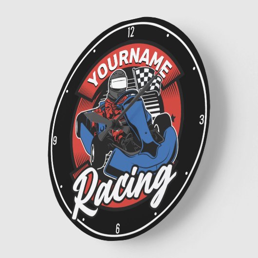 ゴーパーソナライズされたカートエクストリームレーシングカーティンレース ラージ壁時計 (傾斜)