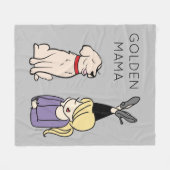 ゴーパーソナライズされたルデンリトリーバーママ フリースブランケット (正面(横))