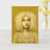 ゴービクトリアンルデン・ゴシックガール・グリーティング・カード カード (黄色い花)