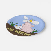 ゴービーガン – かわいい豚と鶏肉 ペーパープレート (アングル)