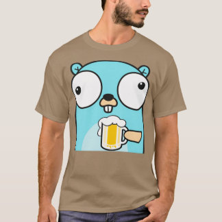 ゴーファーソフト開発者がビールを飲む Tシャツ
