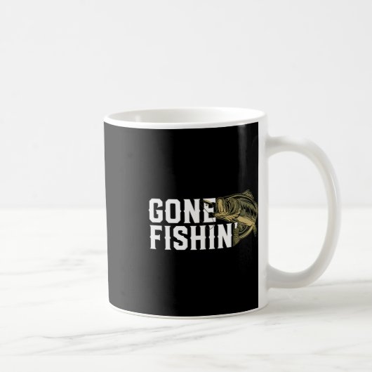 ゴーフィッシュおもしろいインラルゲマスB魚釣りギフトFi コーヒーマグカップ (右)