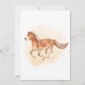 ゴーベビーゴーランニングの馬のフォアール赤ちゃんシャワー 招待状 (裏面)