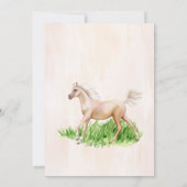 ゴーベビーゴーランニングの馬のフォアール赤ちゃんシャワー 招待状 (裏面)