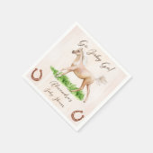 ゴーベビーランニングのベージュの馬のフォール赤ちゃんシャワー スタンダードカクテルナプキン (角)