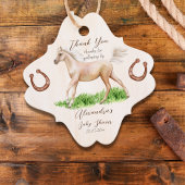 ゴーベビーランニングのベージュの馬のフォール赤ちゃんシャワー フェイバータグ