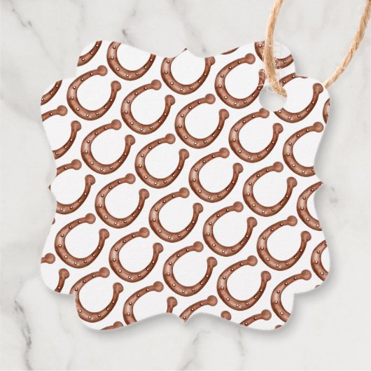 ゴーベビーランニングのベージュの馬のフォール赤ちゃんシャワー フェイバータグ (裏面)