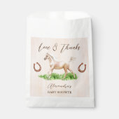 ゴーベビーランニングのベージュの馬のフォール赤ちゃんシャワー フェイバーバッグ (正面)