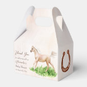 ゴーベビーランニングのベージュの馬のフォール赤ちゃんシャワー フェイバーボックス (正面サイド)