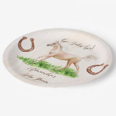 ゴーベビーランニングのベージュの馬のフォール赤ちゃんシャワー ペーパープレート (アングル)