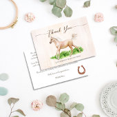 ゴーベビー行く馬ダービー馬乗り赤ちゃんシャワー サンキューカード