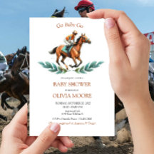 ゴーベビー行く、緑の馬のレース赤ちゃんシャワー