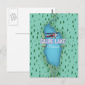 ゴーベ湖フランスヴィンテージ旅行ポスター ポストカード (正面/裏面)