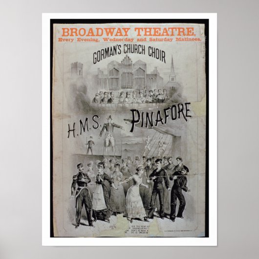 ゴーマンCによる「HMS Pinafore」のポスター ポスター (正面)