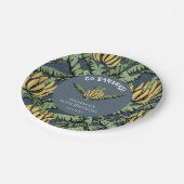 ゴーモダンバナナスネイビーブルーイエローバナナ離れ ペーパープレート (アングル)