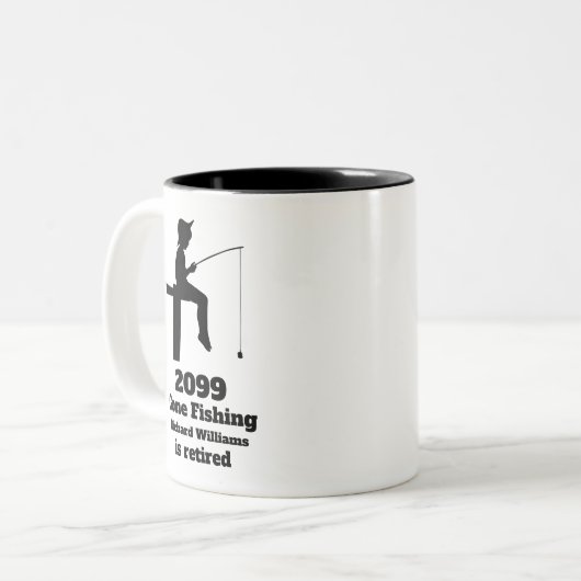 ゴーモダン魚釣り座退職したり漁師ギフト ツートーンマグカップ (正面左)