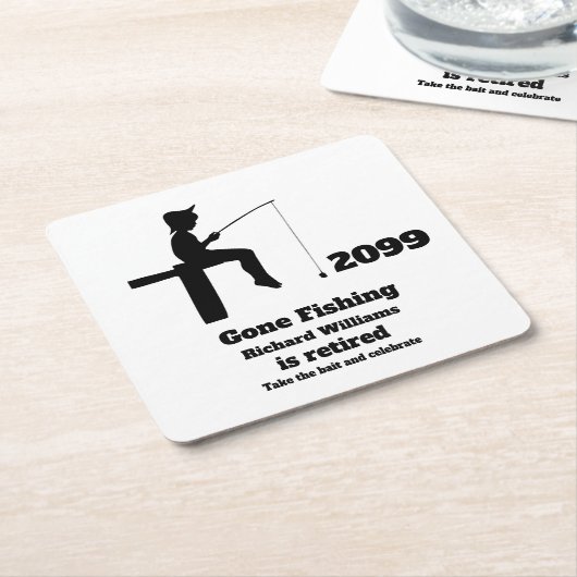 ゴーモダン魚釣り座退職したり漁師 スクエアペーパーコースター (アングル)