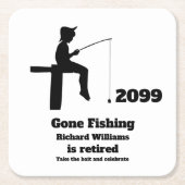 ゴーモダン魚釣り座退職したり漁師 スクエアペーパーコースター (正面)