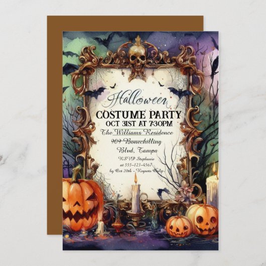 ゴーリッシュガラパーソナライズされた：ハロウィーン招待状 招待状 (正面/裏面)